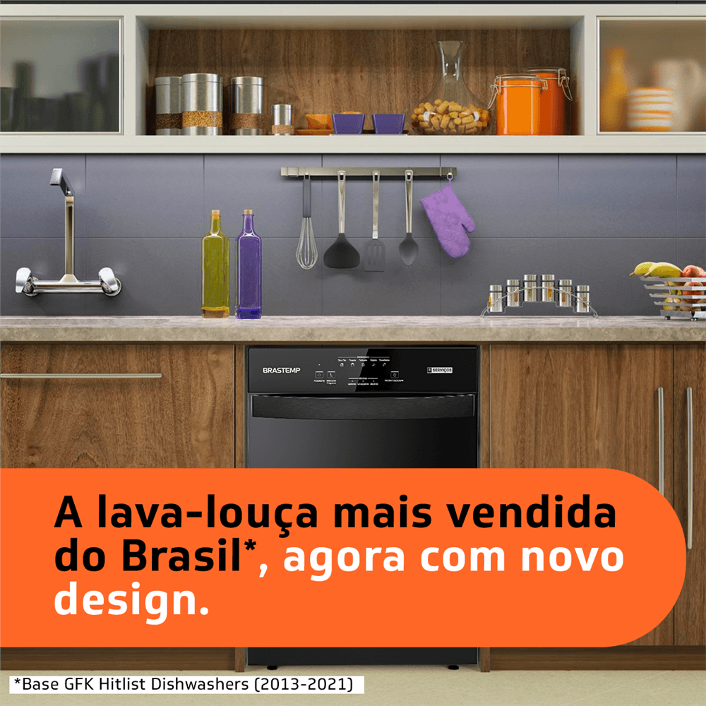 Imagem principal do módulo de diferenciais: A lava-louça mais vendida do Brasil¹, agora com novo design.