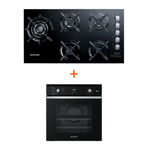 Combo Cooktop 5 bocas Brastemp BDT86AE + Forno de Embutir Elétrico