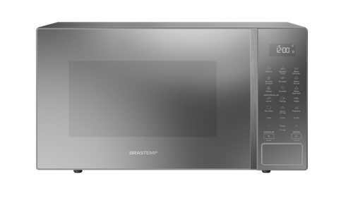 Micro-ondas Brastemp 32 Litros cor cinza espelhado com Menu Gourmet - BMS46AR