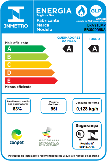 Brastemp_Fogao_BFS5GDR_Selo_Inmetro_127v