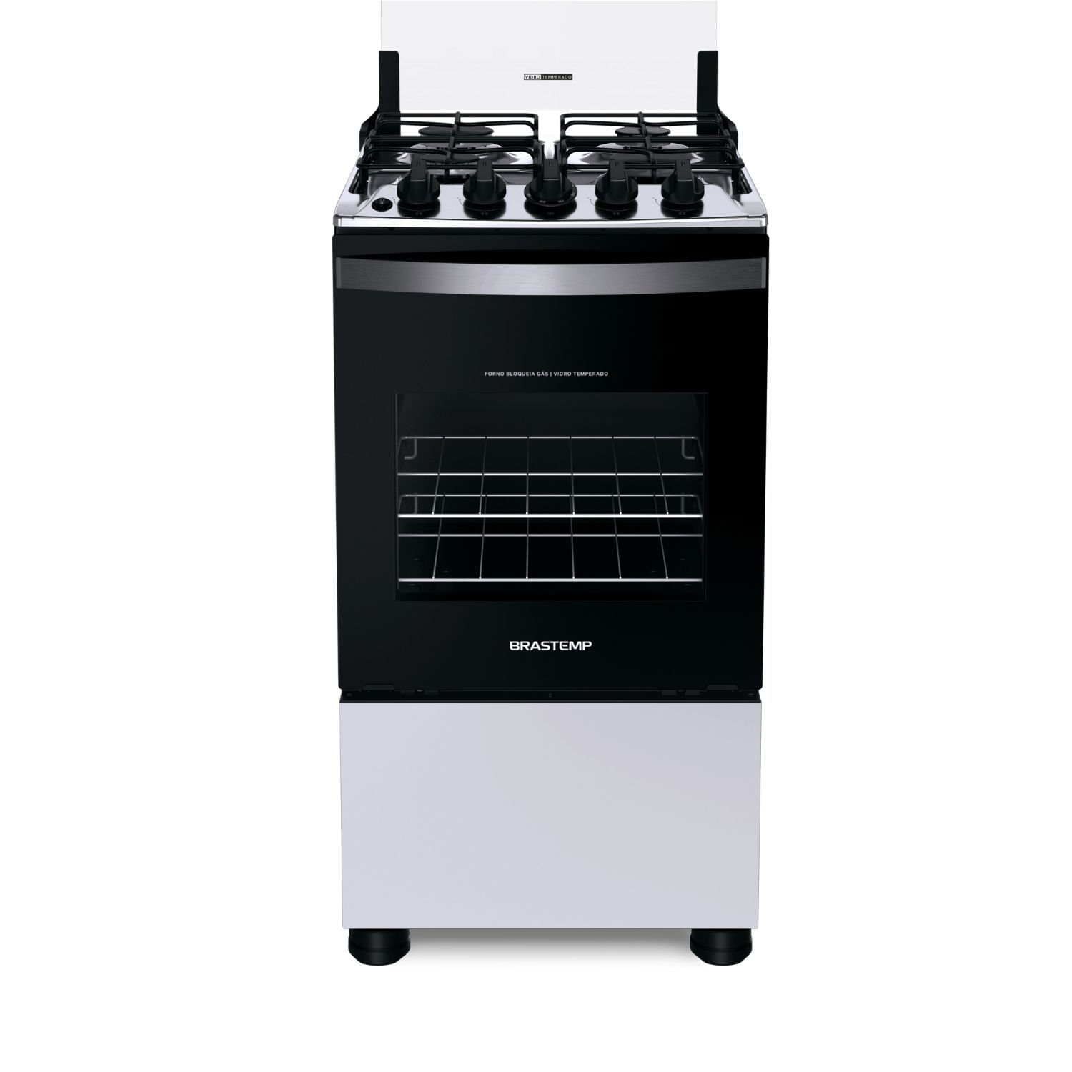 Fogão Brastemp 4 Bocas Branco com Duas Prateleiras com Alturas Ajustáveis - BFO4NBB Menor preço em Fogão Brastemp 4 Bocas Branco com Duas Prateleiras com Alturas Ajustáveis - BFO4NBB