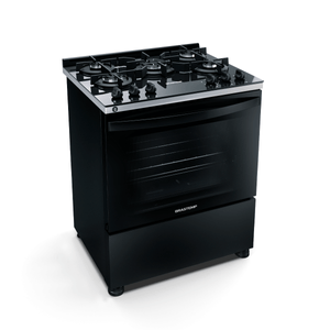 Fogão Brastemp 5 Bocas Preto Com Mesa de Vidro e Turbo Chama - BFS5VCE