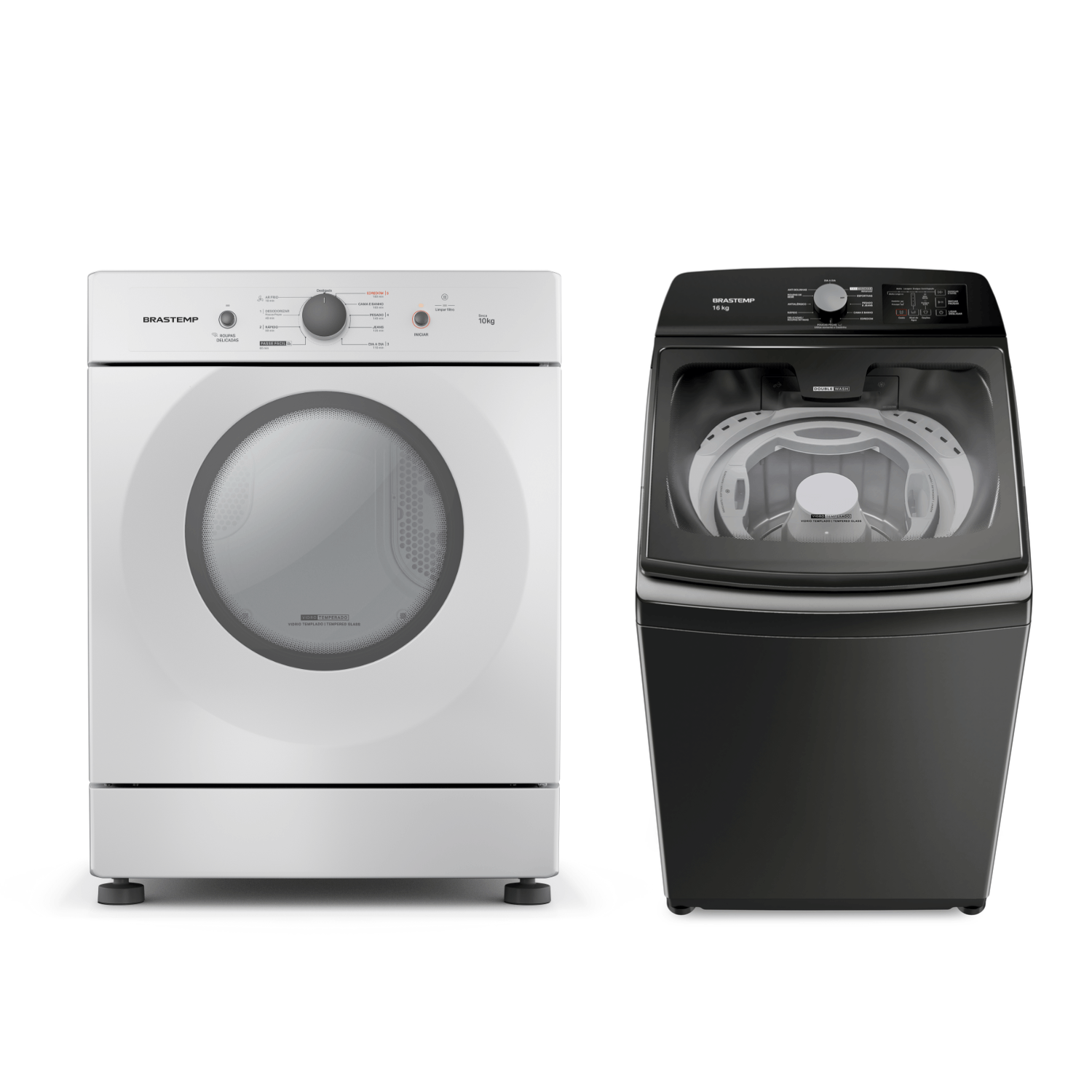 Combo Secadora Piso Brastemp 10Kg + Máquina de Lavar 16kg Brastemp ...