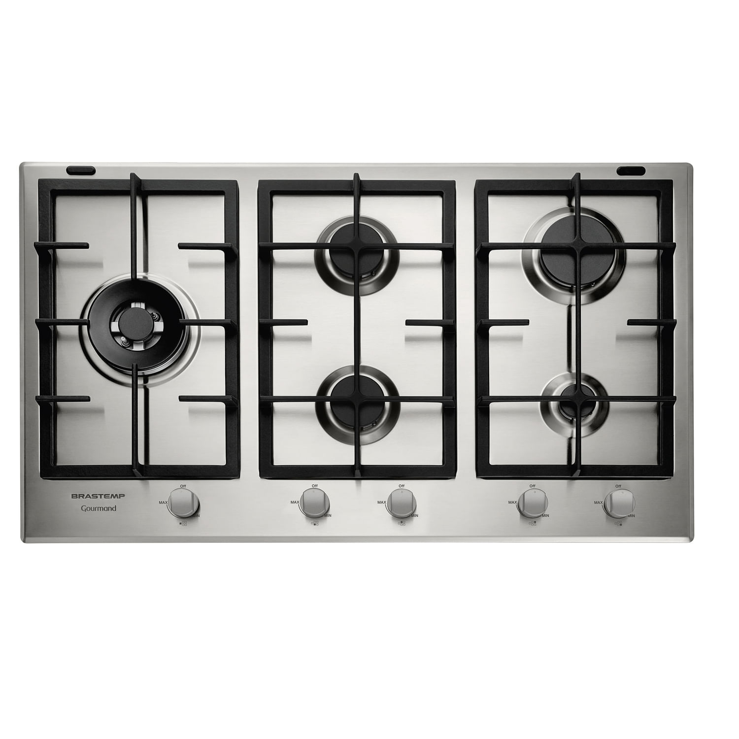 Menor preço em Cooktop 5 Bocas Brastemp Gourmand Inox com Duplachama e Trempe com Ferro Fundido - BDK90DR
