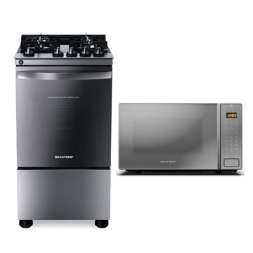 Combo Cozinha Compacta Brastemp Fogão e Microondas (BFO4VBR + BMS23AR) - BFVB_BM3A_CJ 220V
