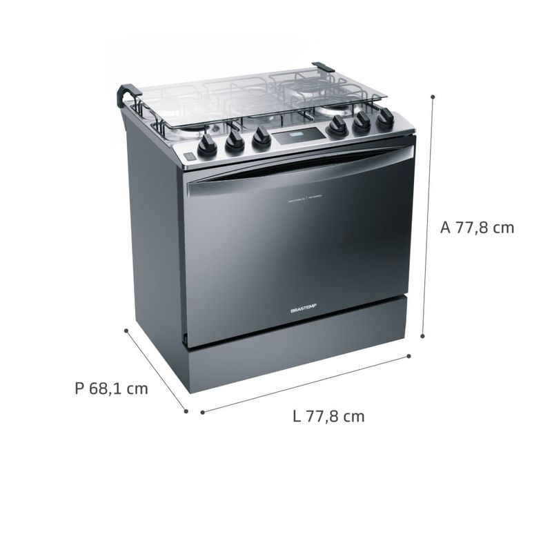 Fogão Brastemp 5 Bocas de Embutir Cor Inox com Turbo Chama e Touch Timer - BYS5PCR-1784223281103