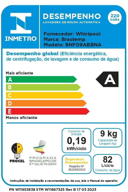 Lavadora Brastemp 9Kg branca com Smart Sensor, Tira Manchas Pro e Motor Inverter - BNF09AB-1786047513499