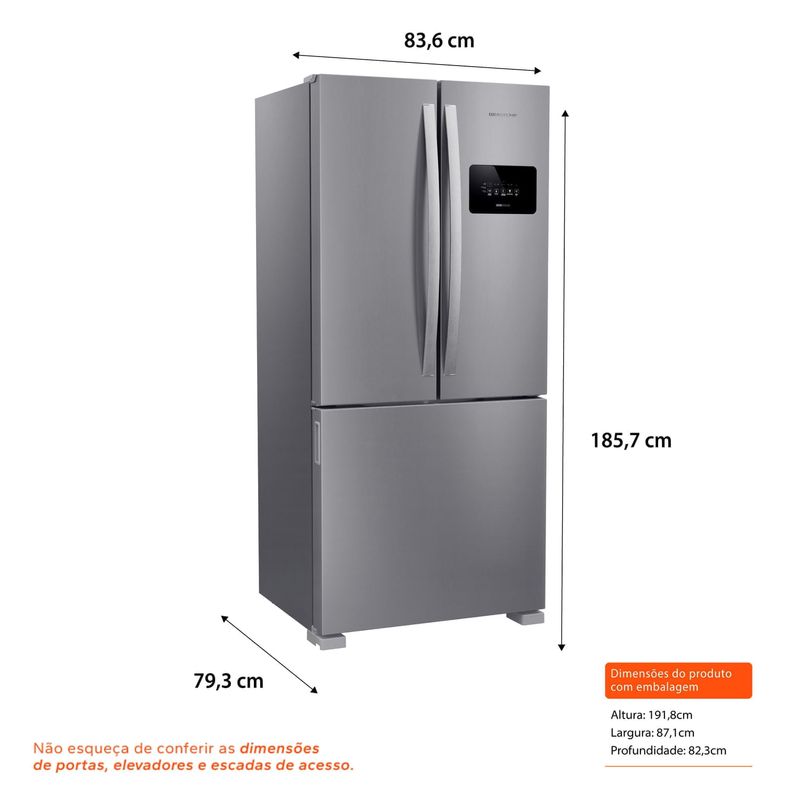 Combo Geladeira French Door 3 Portas 559L Cor Inox + Adega 12 Garrafas Cor Preta Brastemp (BRO85MK + BZC12BE) - B8MK_BZC1_CJ-1786123337465