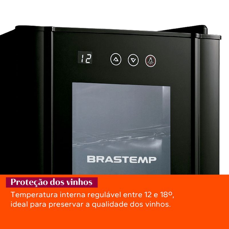 Combo Geladeira French Door 3 Portas 559L Cor Inox + Adega 12 Garrafas Cor Preta Brastemp (BRO85MK + BZC12BE) - B8MK_BZC1_CJ-1786123431796