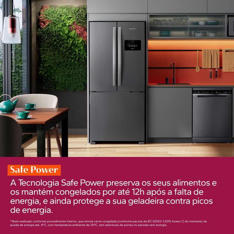 Combo Geladeira French Door 3 Portas 559L Cor Inox + Adega 12 Garrafas Cor Preta Brastemp (BRO85MK + BZC12BE) - B8MK_BZC1_CJ-1786123581149
