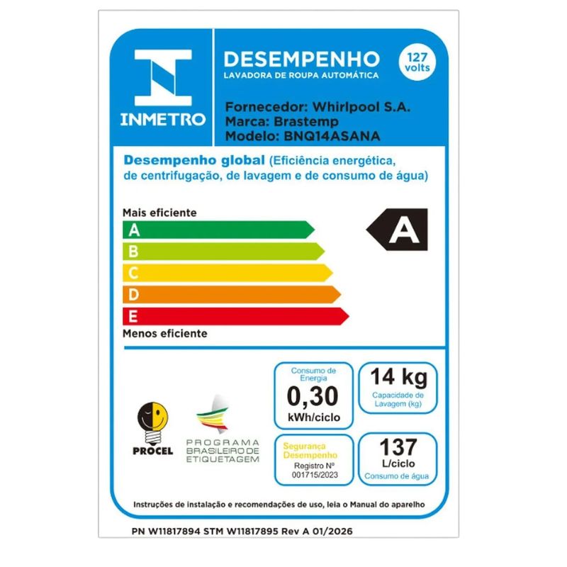 Lava e Seca B= Smart 14Kg/8Kg Titanium Brastemp - BNQ14AS-1782930475477