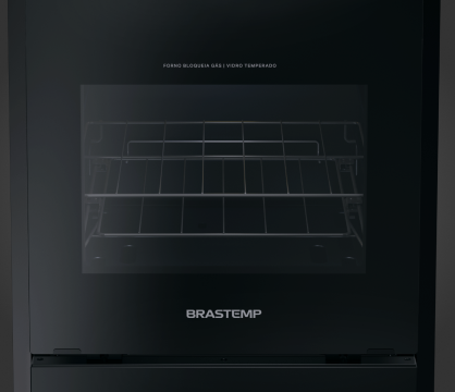 Diferencial de forno com visão ampla, Fogão Brastemp 4 bocas  de embutir preto BYO4XAE.